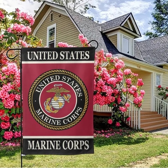 🇺🇸United States Marine Corps Support Our Troops Garden Flag! - Picture 2 of 10